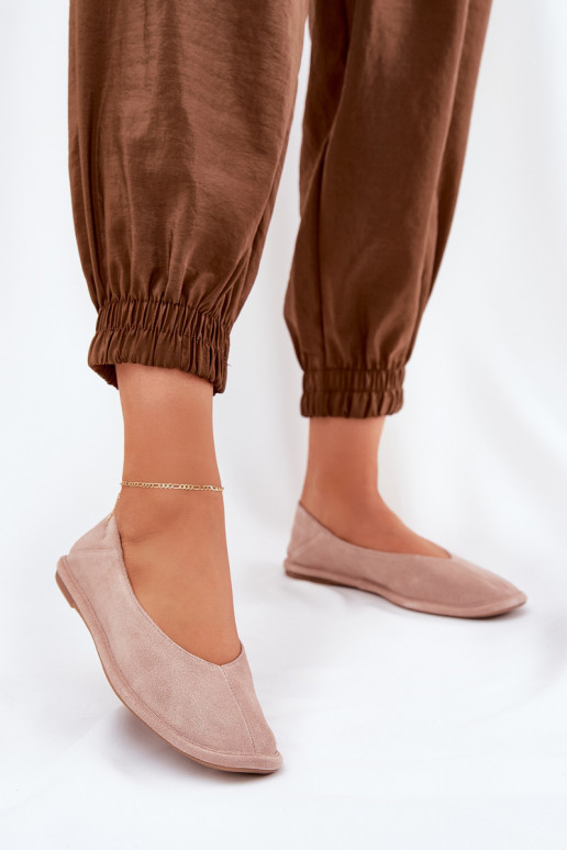 Zomšinės balerinos  Big Star RR274081 rožinės spalvos