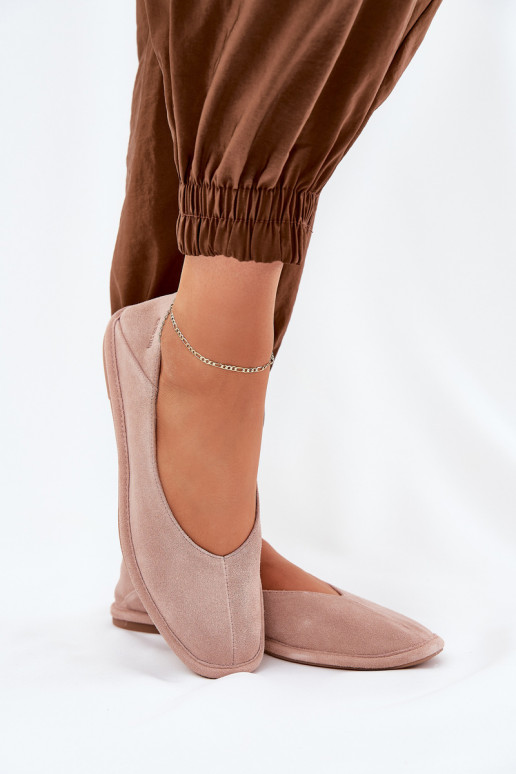 Zomšinės balerinos  Big Star RR274081 rožinės spalvos