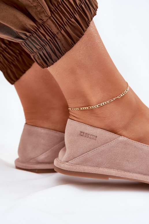 Zomšinės balerinos  Big Star RR274081 rožinės spalvos