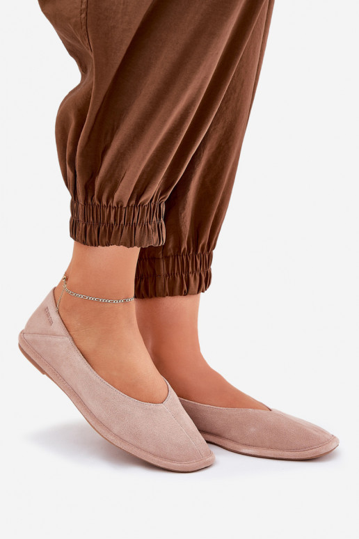 Zomšinės balerinos  Big Star RR274081 rožinės spalvos