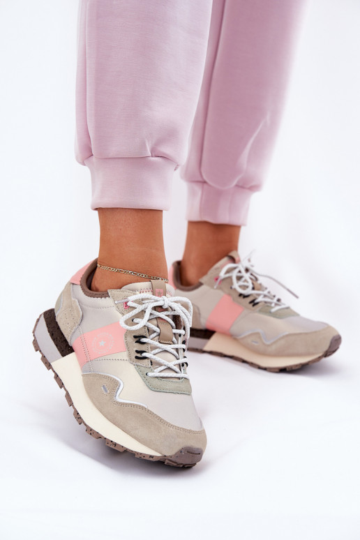 iš zomšos  modelio batai  Big Star RR274243 HI-POLY SYSTEM pilka-rožinės spalvos