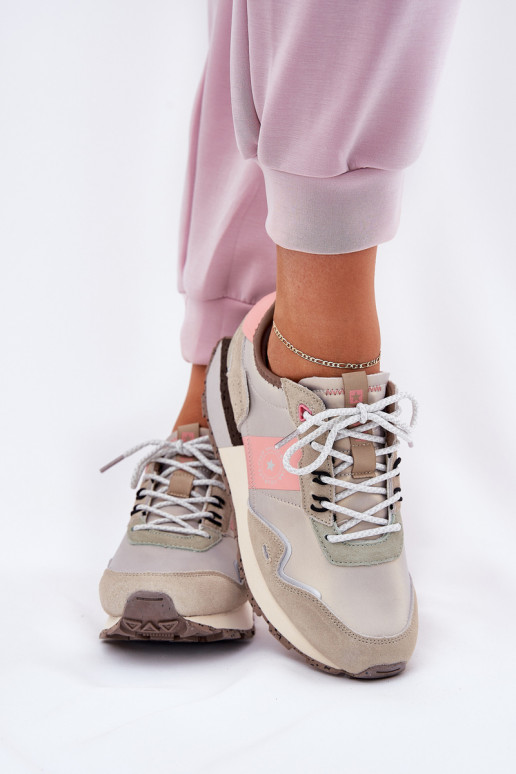 iš zomšos  modelio batai  Big Star RR274243 HI-POLY SYSTEM pilka-rožinės spalvos