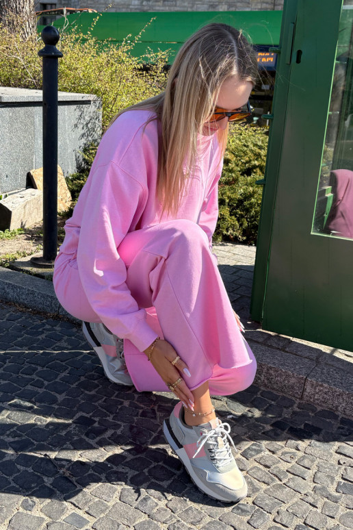 Zomšiniai sportbačiai moteriški Big Star RR274243 HI-POLY SYSTEM pilkai rožinės spalvos
