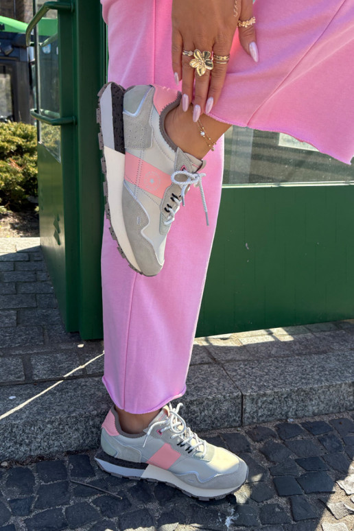 iš zomšos  modelio batai  Big Star RR274243 HI-POLY SYSTEM pilka-rožinės spalvos