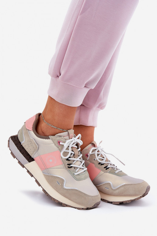 iš zomšos  modelio batai  Big Star RR274243 HI-POLY SYSTEM pilka-rožinės spalvos