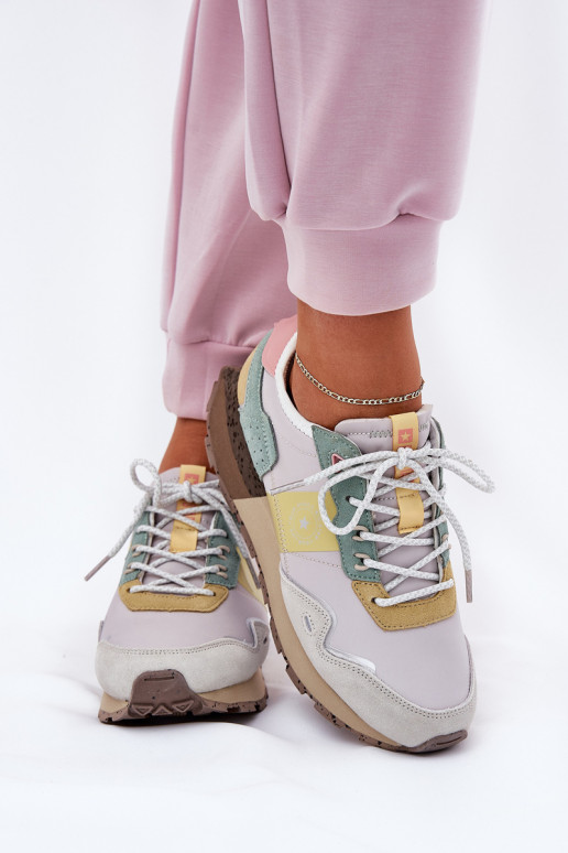 iš zomšos  modelio batai  Big Star RR274244 HI-POLY SYSTEM pilka-geltonos spalvos