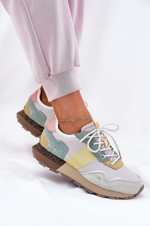 iš zomšos  modelio batai  Big Star RR274244 HI-POLY SYSTEM pilka-geltonos spalvos