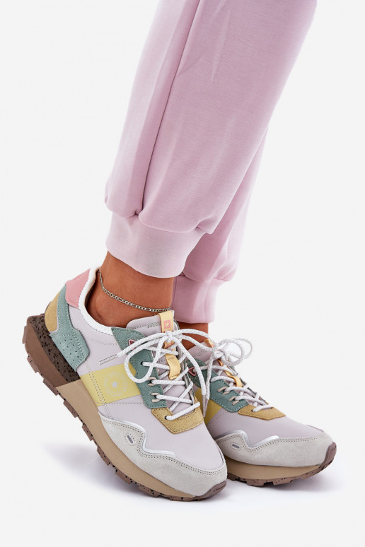 iš zomšos  modelio batai  Big Star RR274244 HI-POLY SYSTEM pilka-geltonos spalvos