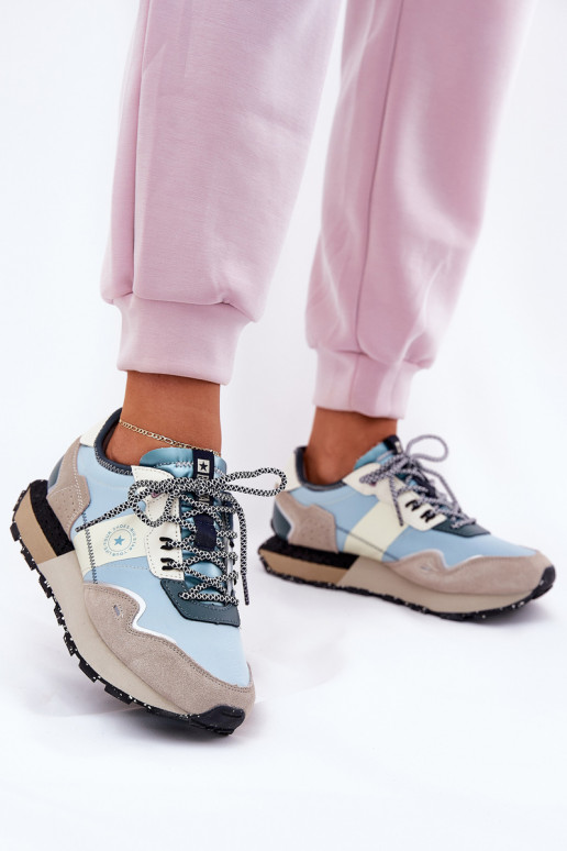 iš zomšos  modelio batai  Big Star RR274245 HI-POLY SYSTEM pilka-mėlynos spalvos