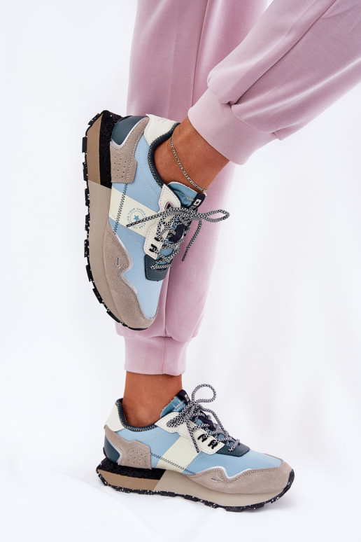 iš zomšos  modelio batai  Big Star RR274245 HI-POLY SYSTEM pilka-mėlynos spalvos