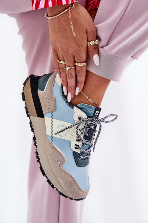 iš zomšos  modelio batai  Big Star RR274245 HI-POLY SYSTEM pilka-mėlynos spalvos