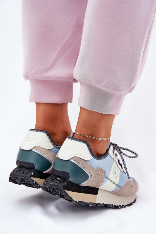 iš zomšos  modelio batai  Big Star RR274245 HI-POLY SYSTEM pilka-mėlynos spalvos