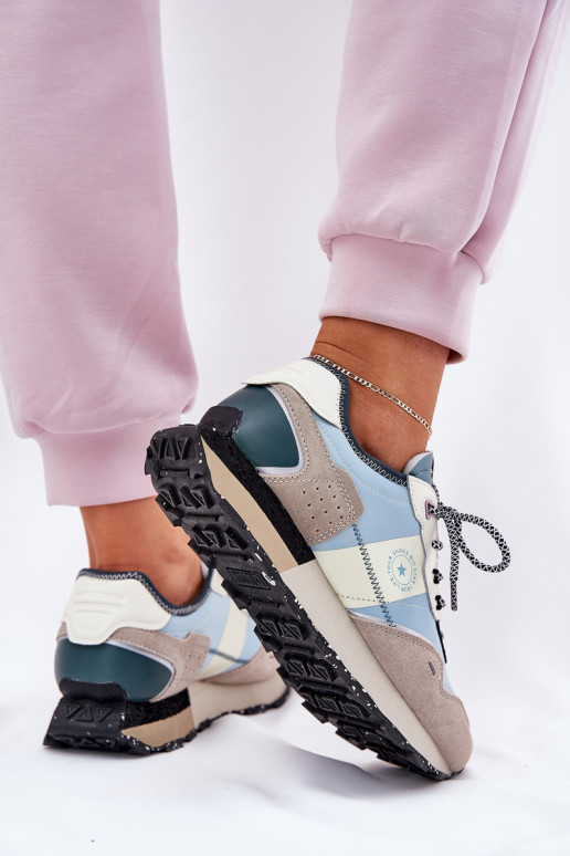 iš zomšos  modelio batai  Big Star RR274245 HI-POLY SYSTEM pilka-mėlynos spalvos