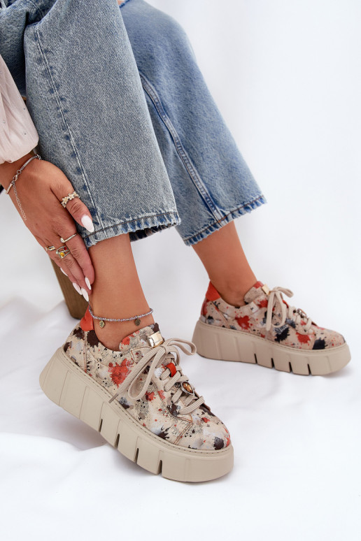    modelio batai su platforma  06891-18 smėlio spalvos