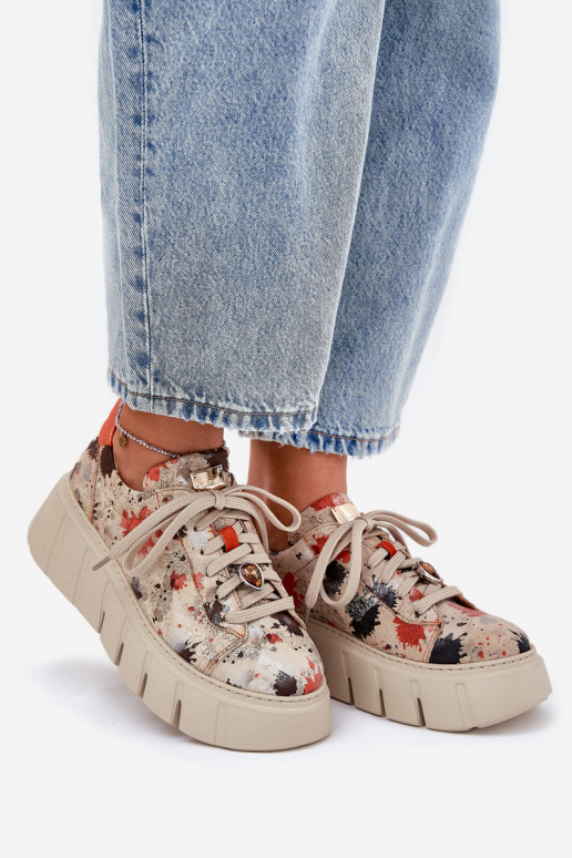    modelio batai su platforma  06891-18 smėlio spalvos