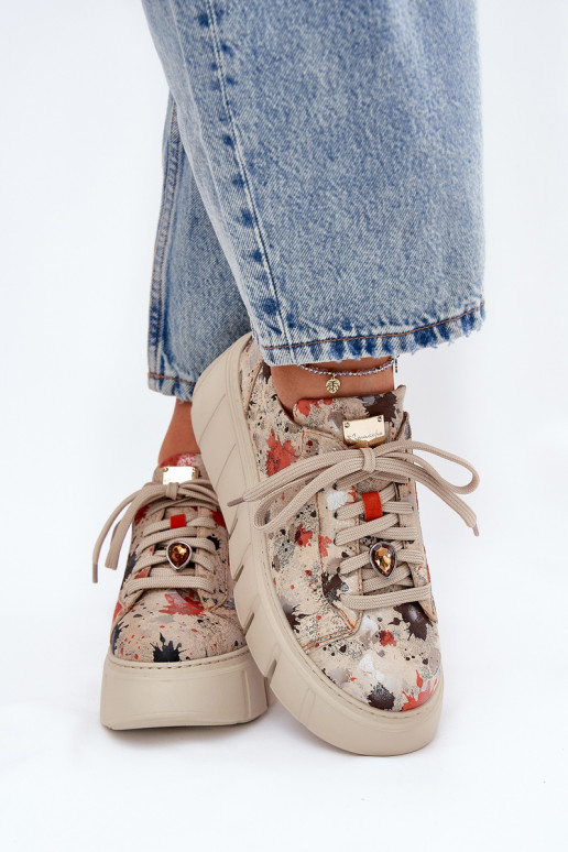    modelio batai su platforma  06891-18 smėlio spalvos