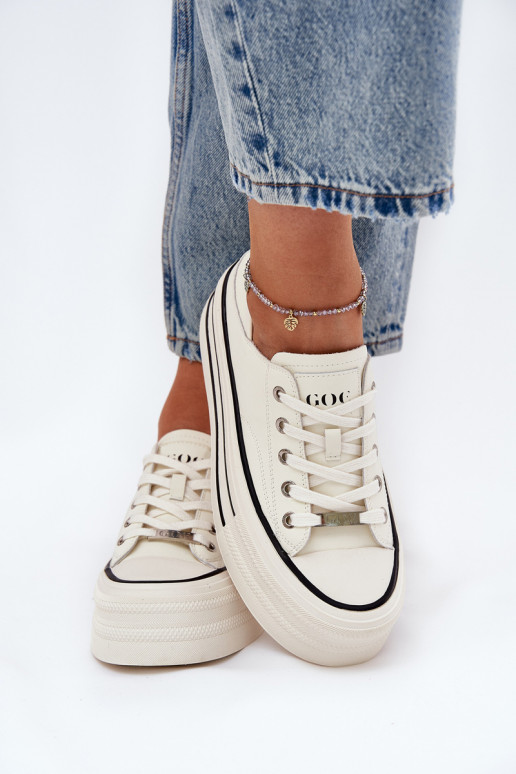   Laisvalaikio bateliai su platforma GOE RR2N4106 baltos spalvos