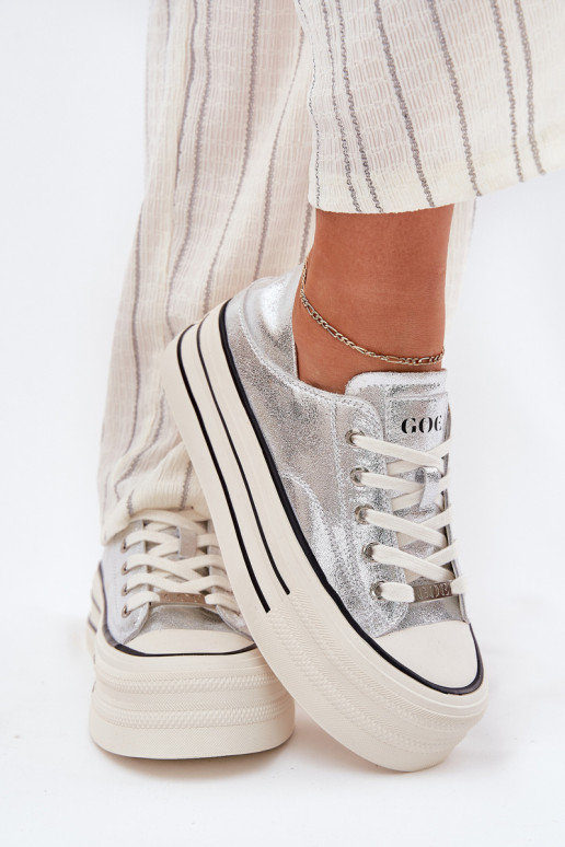   Laisvalaikio bateliai su platforma GOE RR2N4108 sidabro spalvos