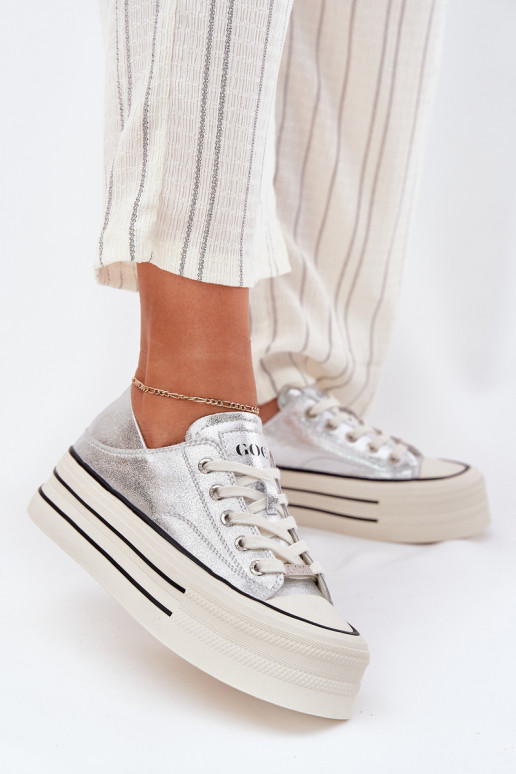   Laisvalaikio bateliai su platforma GOE RR2N4108 sidabro spalvos