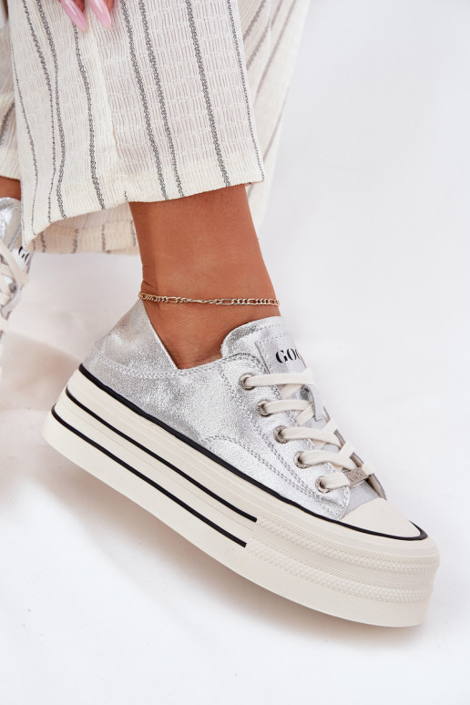   Laisvalaikio bateliai su platforma GOE RR2N4108 sidabro spalvos