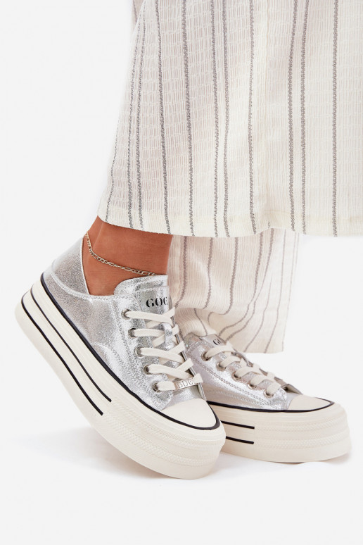   Laisvalaikio bateliai su platforma GOE RR2N4108 sidabro spalvos