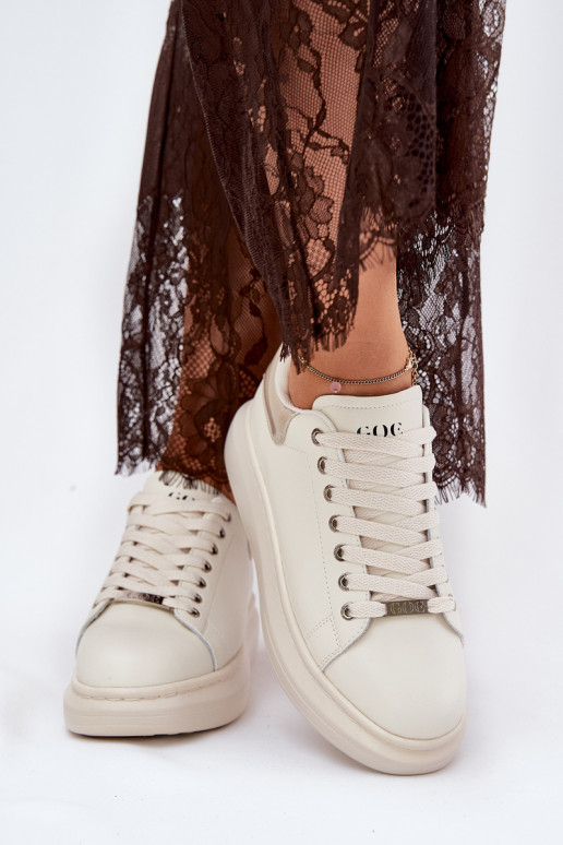    modelio batai  su platforma GOE RR2N4004 smėlio spalvos