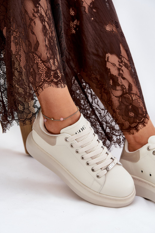    modelio batai  su platforma GOE RR2N4004 smėlio spalvos