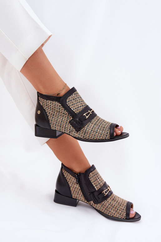 Aulinukai  Z Odkrytymi Palcami  06934-39/00-1 Juodos ir-smėlio spalvos