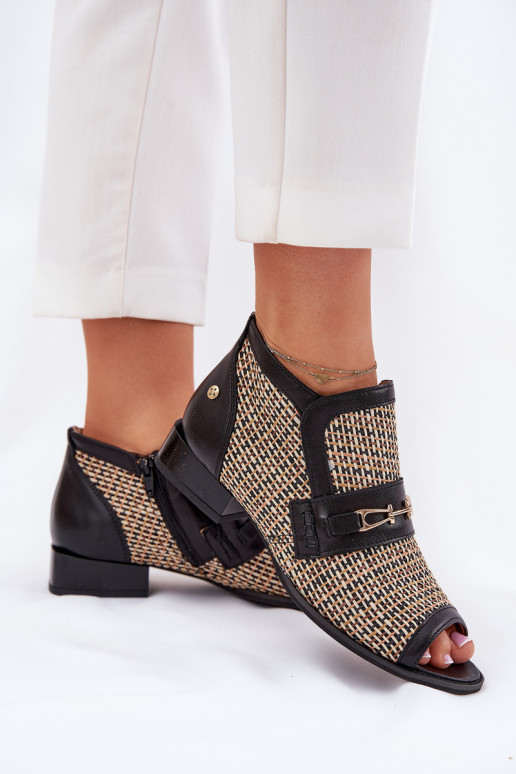 Aulinukai  Z Odkrytymi Palcami  06934-39/00-1 Juodos ir-smėlio spalvos