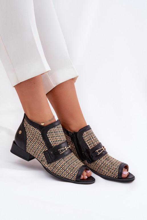 Aulinukai  Z Odkrytymi Palcami  06934-39/00-1 Juodos ir-smėlio spalvos