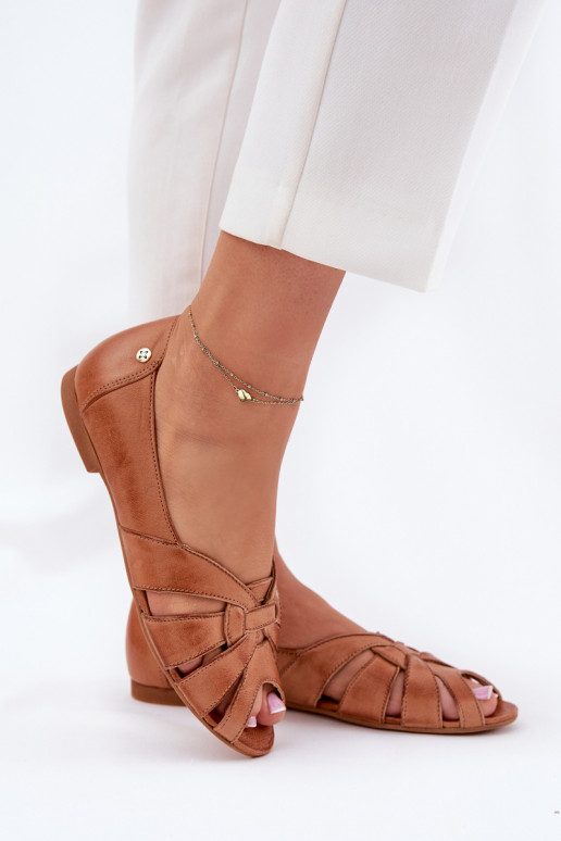 Balerinos  Z Odkrytymi Palcami  06908-29/001-1 rudos spalvos