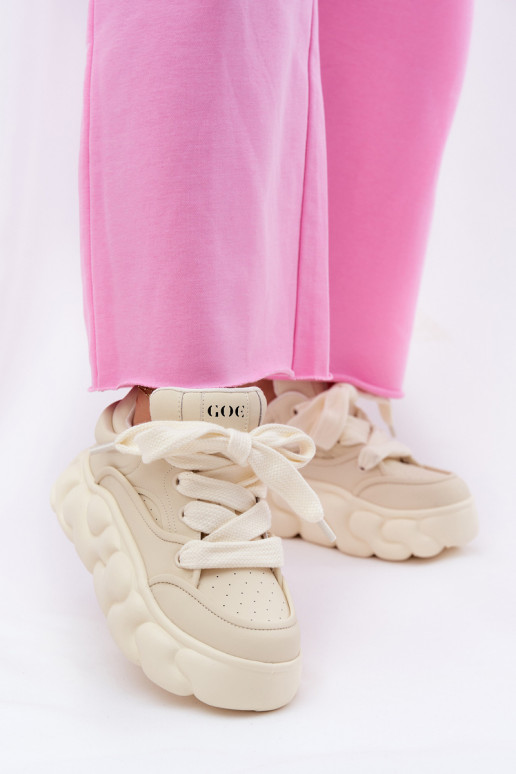    modelio batai  su platforma GOE RR2N4043 smėlio spalvos