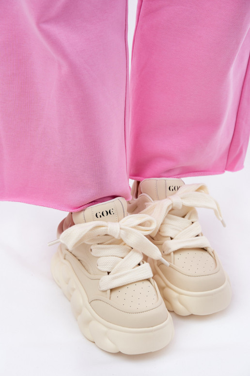    modelio batai  su platforma GOE RR2N4043 smėlio spalvos