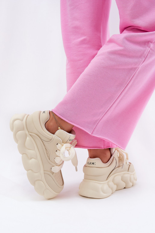    modelio batai  su platforma GOE RR2N4043 smėlio spalvos