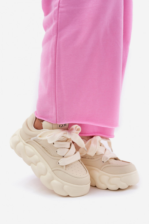    modelio batai  su platforma GOE RR2N4043 smėlio spalvos