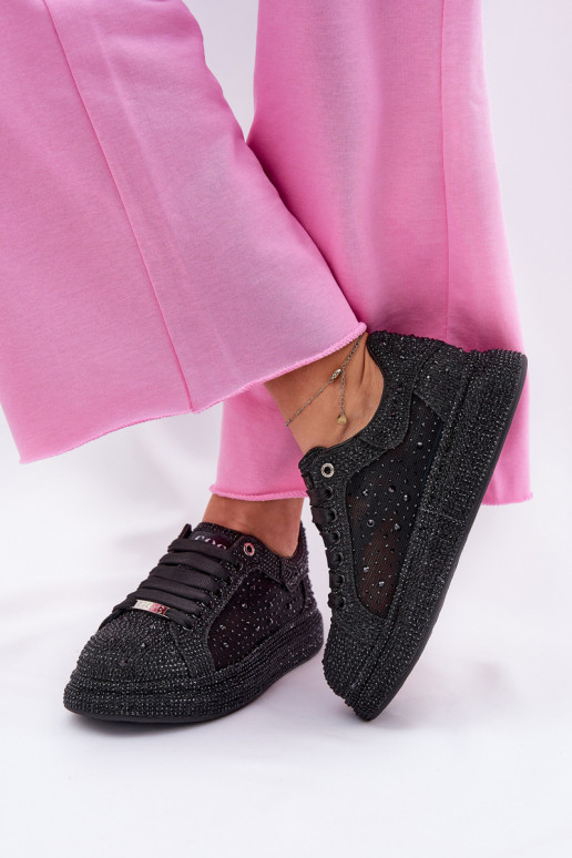 Dekoruotos  modelio batai su platforma GOE NN2N4021 Juodos spalvos