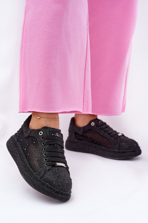 Dekoruotos  modelio batai su platforma GOE NN2N4021 Juodos spalvos