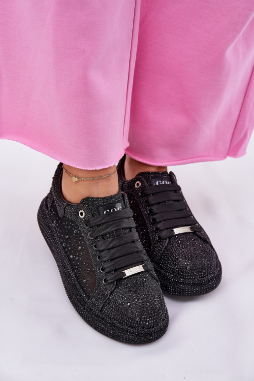 Dekoruotos  modelio batai su platforma GOE NN2N4021 Juodos spalvos