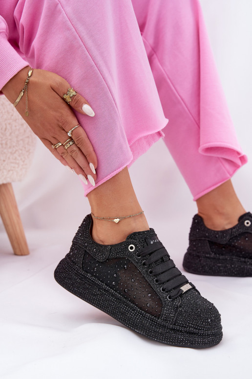 Dekoruotos  modelio batai su platforma GOE NN2N4021 Juodos spalvos