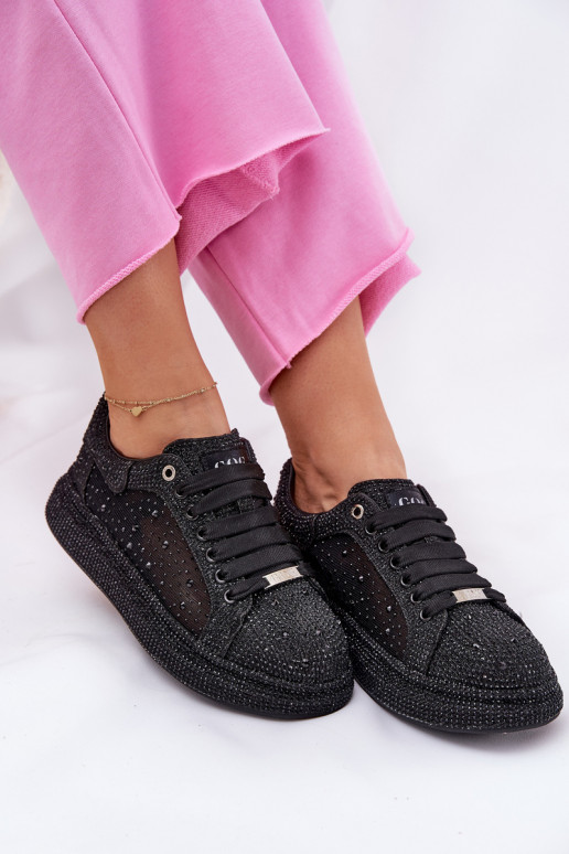 Dekoruotos  modelio batai su platforma GOE NN2N4021 Juodos spalvos