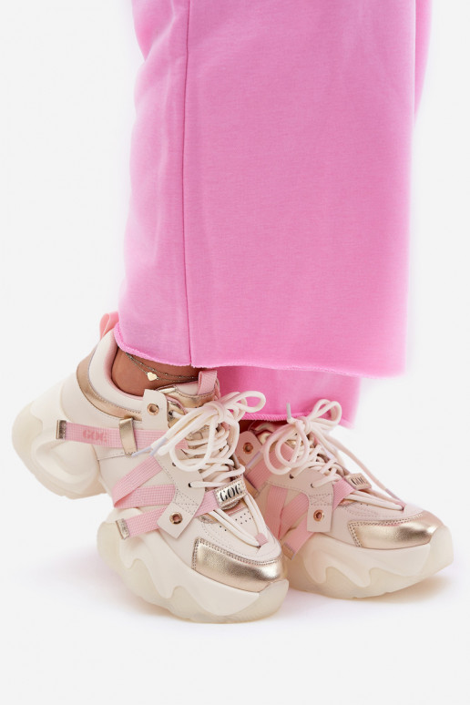    modelio batai  su madingais masyviais padais GOE RR2N4031 smėlio spalvos