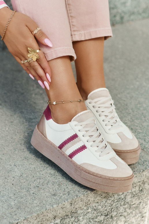    modelio batai  su platforma Zazoo N1234 smėlio spalvos-bordo spalvos