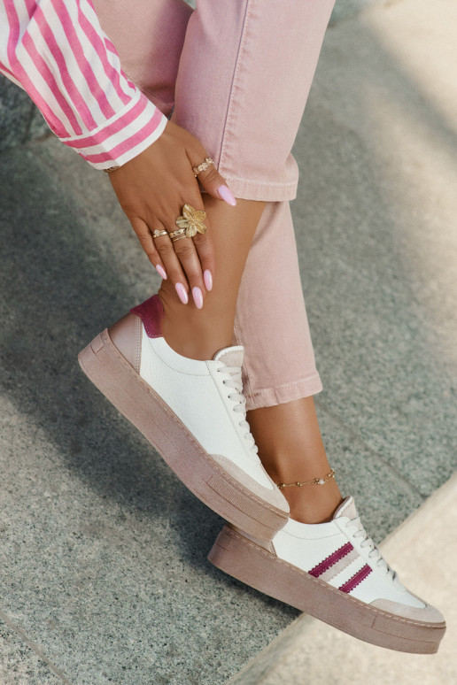    modelio batai  su platforma Zazoo N1234 smėlio spalvos-bordo spalvos