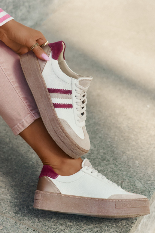    modelio batai  su platforma Zazoo N1234 smėlio spalvos-bordo spalvos