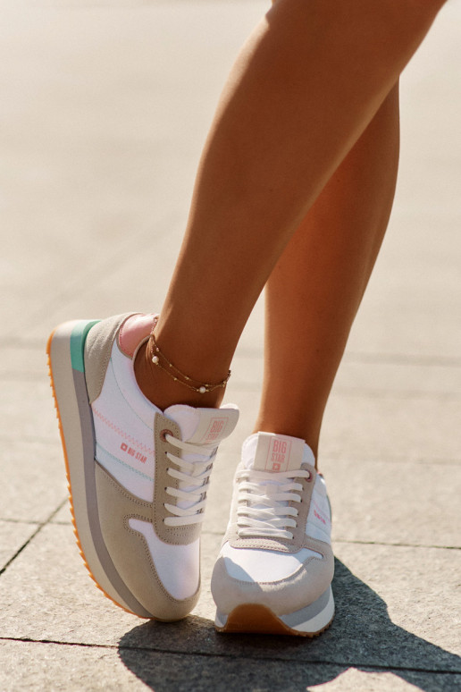 iš zomšos  modelio batai  Big Star RR274A047 HI-POLY SYSTEM smėlio spalvos-baltos spalvos