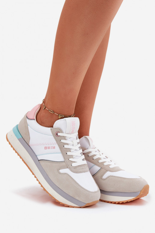 iš zomšos  modelio batai  Big Star RR274A047 HI-POLY SYSTEM smėlio spalvos-baltos spalvos