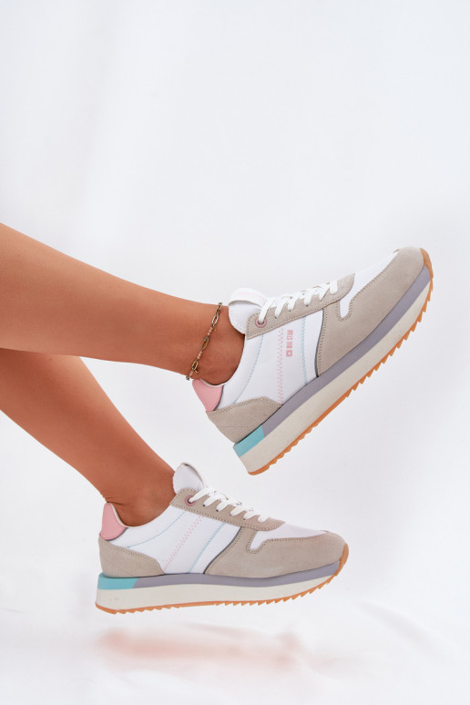 iš zomšos  modelio batai  Big Star RR274A047 HI-POLY SYSTEM smėlio spalvos-baltos spalvos