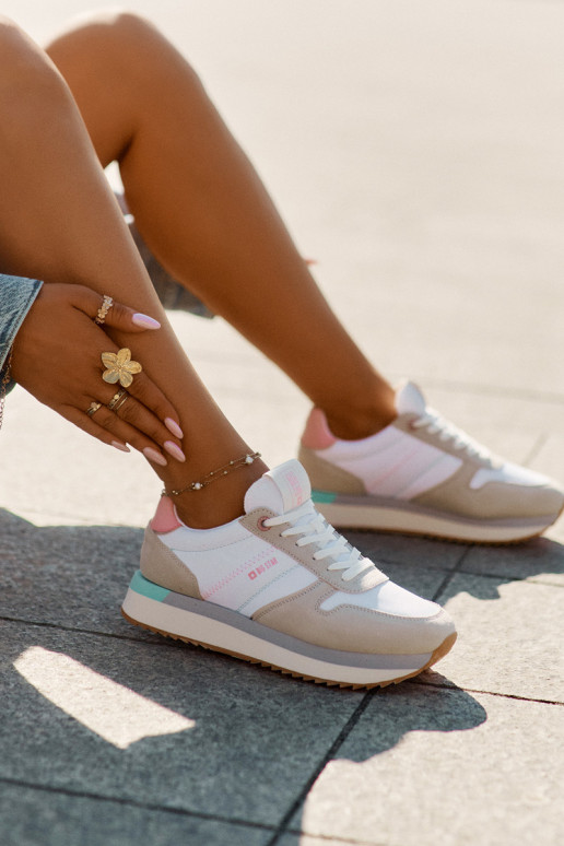 iš zomšos  modelio batai  Big Star RR274A047 HI-POLY SYSTEM smėlio spalvos-baltos spalvos