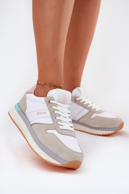 iš zomšos  modelio batai  Big Star RR274A047 HI-POLY SYSTEM smėlio spalvos-baltos spalvos