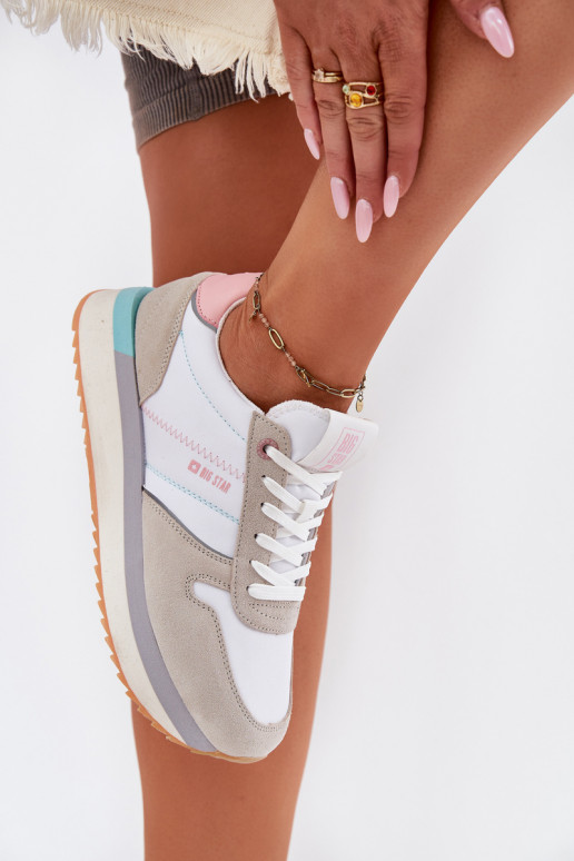 iš zomšos  modelio batai  Big Star RR274A047 HI-POLY SYSTEM smėlio spalvos-baltos spalvos